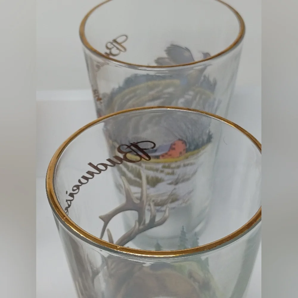 Budweiser Wildlife Collector Pint Glasses Set – Vintage Beer Glasses with Wildli